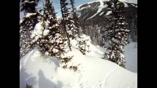 Skiing the cliffs at Sunshine Village - Banff, Alberta