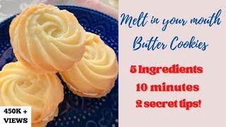 Beginner's easy to bake 10 minute Melt in your mouth Butter Cookies / बेस्ट  बटर  कुकीज़