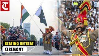 Beating retreat ceremony at the Attari border