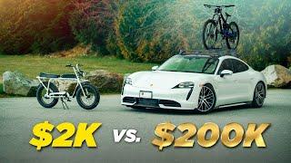 $200K Porsche Taycan vs $2K E-Bike