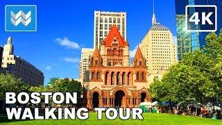 [4K] Boston Walking Tour - Beacon Hill, Public Garden, Newbury Street | Travel Guide