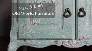 How To Create An Old World Furniture Finish- Fast and Easy and Minimum Supplies