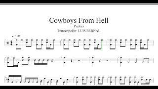 Cowboys From Hell | PANTERA // Partitura Batería (Drum score)