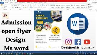 Admission open flyer Design in Ms word/pamphlet design in ms word/Microsoft word tutorial