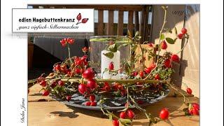 DIY: HAGEBUTTENKRANZ, Herbst-Deko-Idee, mach’s dir fein / Deko Jana