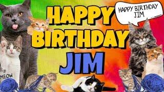 Happy Birthday Jim! Crazy Cats Say Happy Birthday Jim (Very Funny)