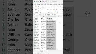 Join text together in Excel using CONCAT