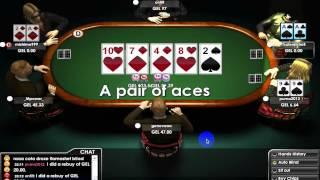 adjarabet poker, AA VS 99, VS A2