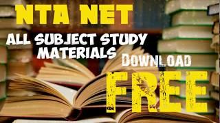 NTA NET STUDY MATERIAL FREE DOWNLOAD (All Subjects)