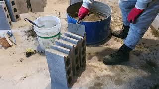 콘크리트블럭 모르타르 바르는 방법 (Bricklaying skill)