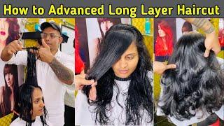 How to advanced full Long Layer haircut tutorial in Hindi / step by step / easy way / for beginners