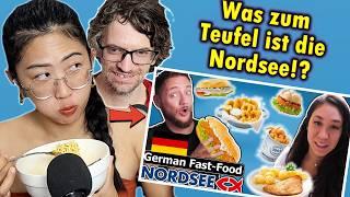 Our Reaction to American Tries NORDSEE! (German Fast Food Restaurant)