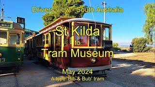 Drivers view SA, St Kilda to Museum tram, May 2024