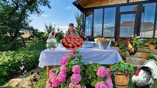 Cooking Chicken Strudel. Stuffed Roses.  @Kənd Dadı | A Taste of the Village