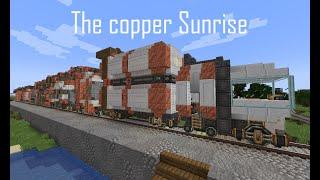 (Minecraft create mod) The Copper Sunrise : tour of a large factory packed into a single train