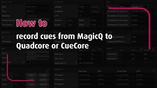 How to trigger records from chamsys MagicQ to Visual Productions QuadCore or CueCore