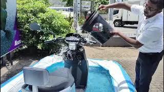 Yadea Electric scooter water test in Sri Lanka