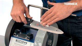 Sharpen knives with Tormek's Knife Jig SVM-45