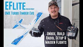 E-flite - Turbo Timber Evolution - UMX - Unbox, Radio Setup & Maiden Flights