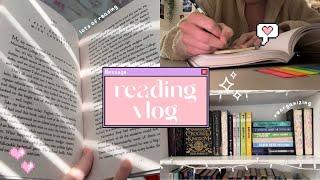 cozy reading vlog ️ reorganizing my bookshelves, lots of reading, journaling & more