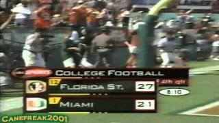 2002 Miami Hurricanes vs Florida State Highlights