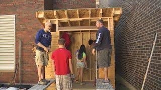 Guilford High students construct new shed for Welsh Elementary