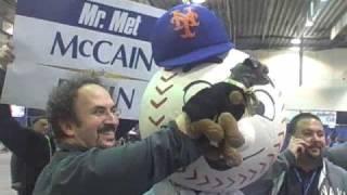 Mr. Met and Triumph the Insult Comic Dog and Greta Van Susteren at debate