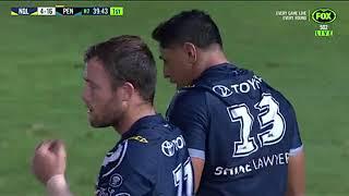 Jason Taumalolo runs over Isaah Yeo