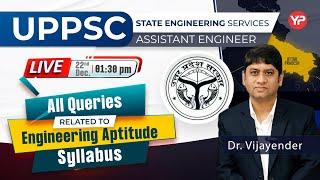 All queries related to Engineering Aptitude 22 new Topics Syllabus UPPSC AE 604 Posts | Live @1:30pm