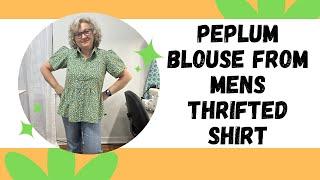 Peplum Blouse from Mens Thrifted Shirt