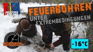 FEUERBOHREN unter Extrembedingungen⎪Feuerbohren im Winter, Feuermachen, Feuerbohr Set herstellen