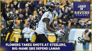 Zay Flowers takes major shots at Steelers, big-name QBs defend Lamar Jackson, Baltimore Ravens