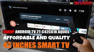 SHARP ANDROID TV 42 Inches 2T-C42CG1X AQUOS Unboxing and Test | AFFORDABLE 42 INCHES SMART TV