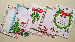 Christmas Card 2024 Drawing/Christmas Border Design/Project Work Design/Assignment front page design