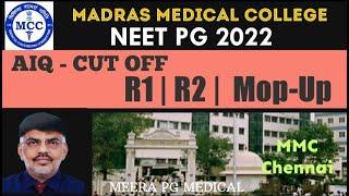 NEET PG 2022| Cut Off Rankings for AIQ Seats| Madras Medical College Cut Off- Clinical Branches