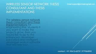 Wireless Sensor Network Research  Thesis Helps M.tech and Phd - e2matrix