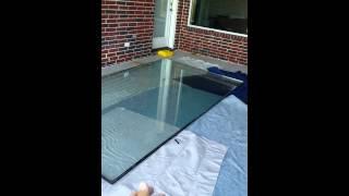 Breaking 1/4" Tempered glass