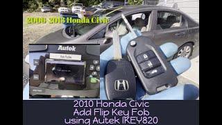 Xhorse Remote Cloud Recognition Failed! 2010 Civic Add Program Flip key using Autek Ikey820 8th gen