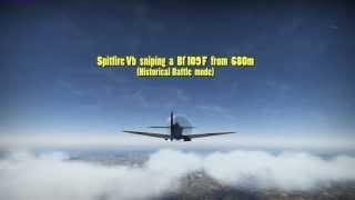 War Thunder - Spitfire Vb sniping a Bf109F from 680m (Historical Battle)