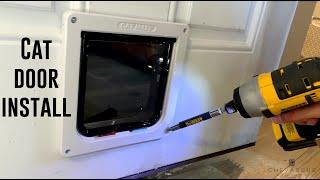  How to Install Cat Door in metal door - Ani Mate Cat Mate 4 Way Locking Cat Flap