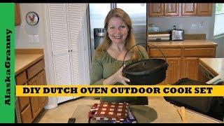 DIY Dutch Oven Outdoor Cook Set For Camping Survival Emergency Cooking Cast Iron