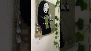 forgot to change it from knitting to crochet#crochet #studioghibli #noface #spiritedaway #tapestry