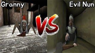 Granny vs Evil Nun || Jumpscare Battle || Horror Game - 그래니 vs 미친수녀 죽는장면 배틀