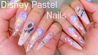 Disney Glitter Nails  Easy gel extension nail art