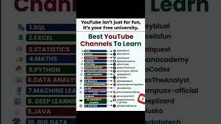Best YouTube Channels to Learn Tech Skills for Free in 2025  | SQL, Excel, Python, ML & More