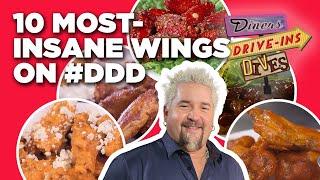 10 Most-Insane Chicken Wings on #DDD with Guy Fieri | Diners, Drive-Ins and Dives | Food Network