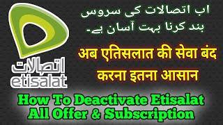 Etisalat Package Khatam Karne Ka Tarika | Etisalat Service Deactivate Kaise Kare | 3rd party service