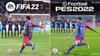 FIFA 22 vs PES 2022 | Free Kicks Comparison