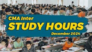 CMA INTER STUDY HOURS || DECEMBER  2024 || Lakshya edu