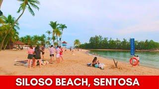 [4K] Singapore's Most Lively Beach | Siloso Beach Sentosa Full Walking Tour 2022 |